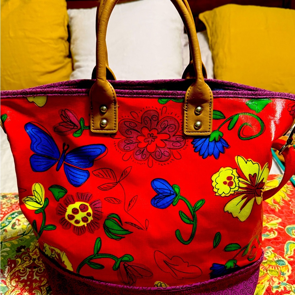 Floral Red Tote Bag